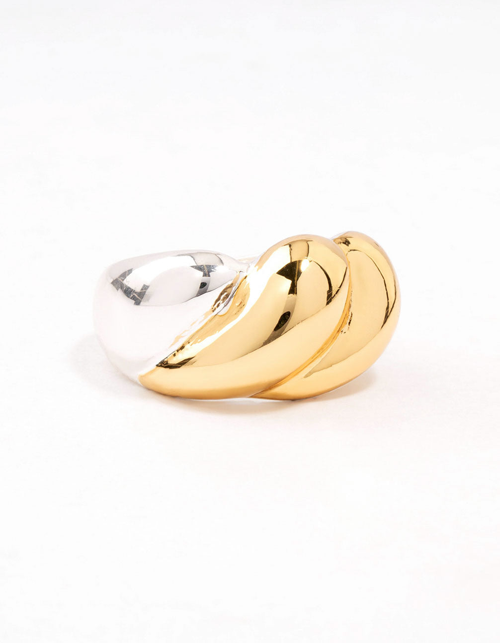 Mixed Metals  Statement Ripple Ring
