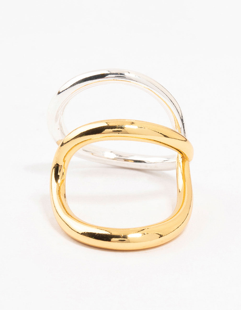 Mixed Metals Elongated Wrapped Ring