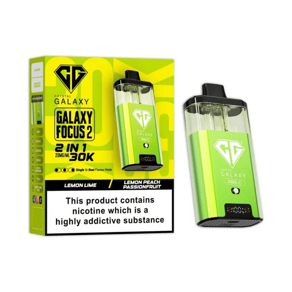 Crystal Galaxy 30K Focus 2 Prefilled Pod Kit Lemon Lime/Lemon Peach Passionfruit