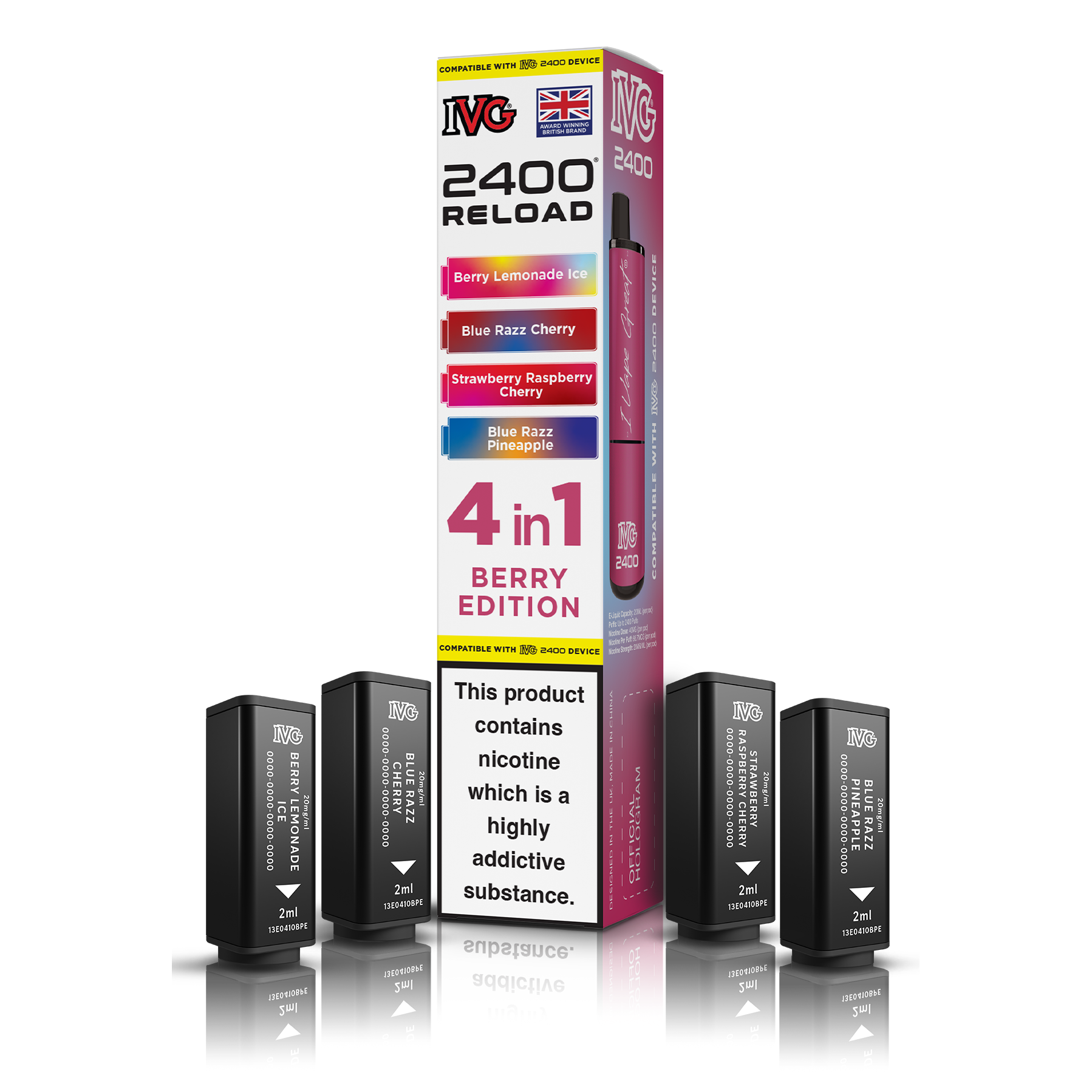 IVG 2400 4 In 1 Berry Edition Reload Pods