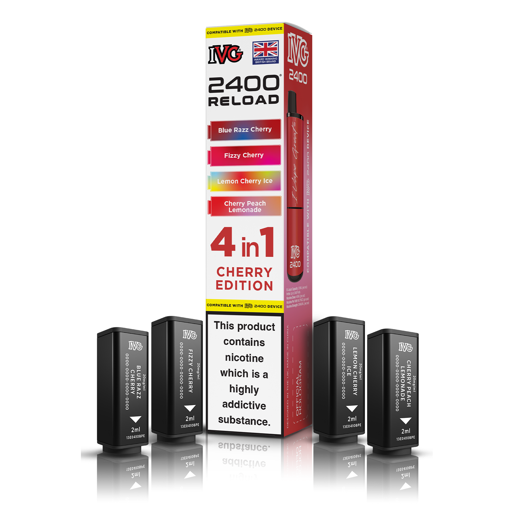 IVG 2400 4 In 1 Cherry Edition Reload Pods