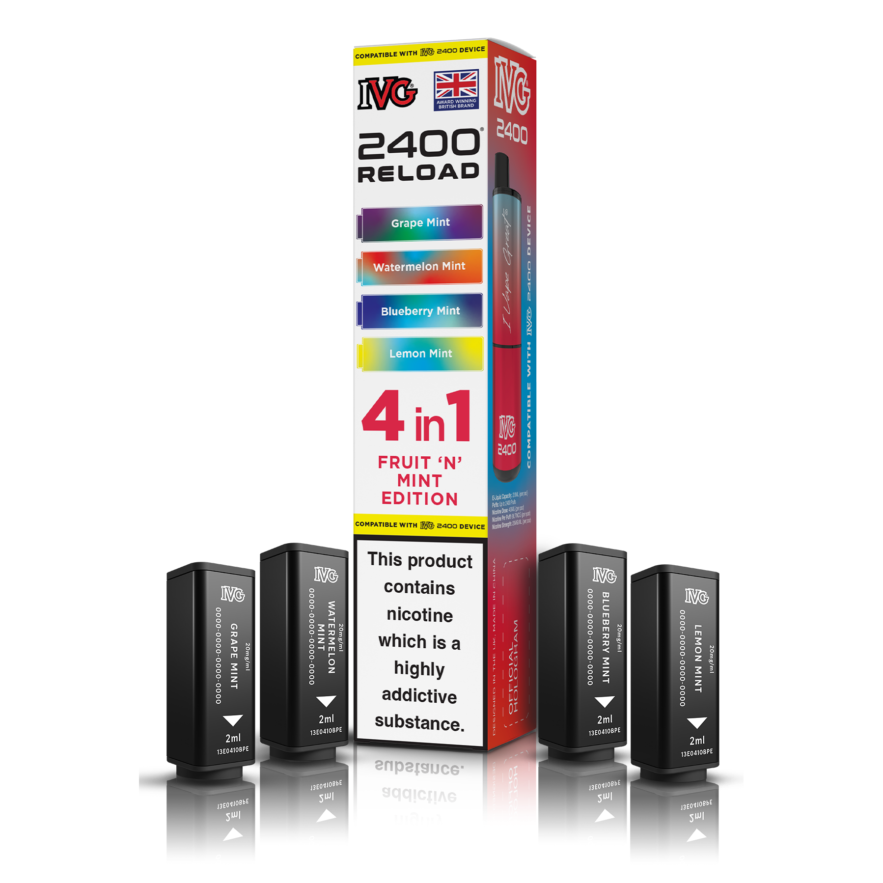 IVG 2400 4 In 1 Fruit n Mint Edition Reload Pods