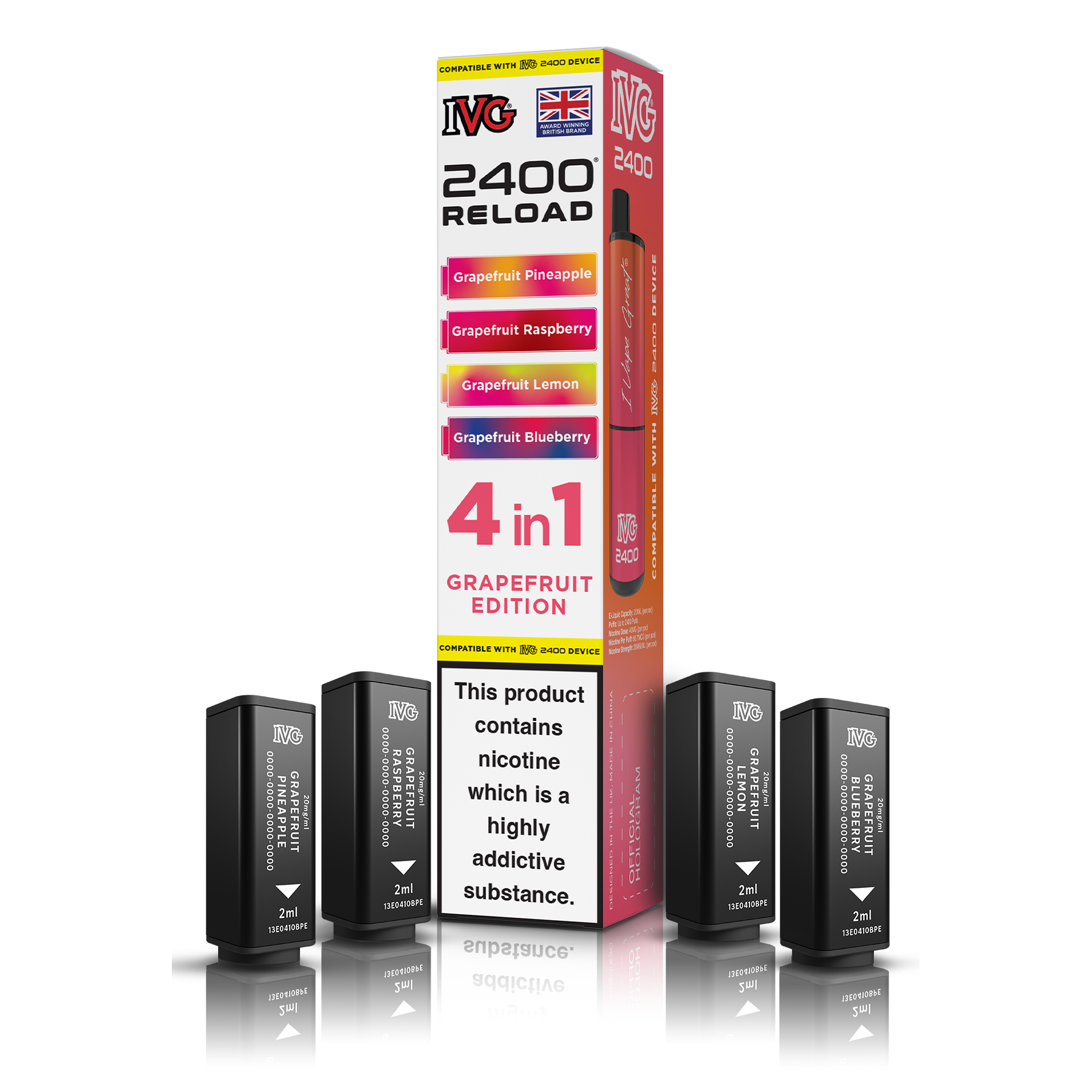 IVG 2400 4 In 1 Grapefruit Edition Reload Pods