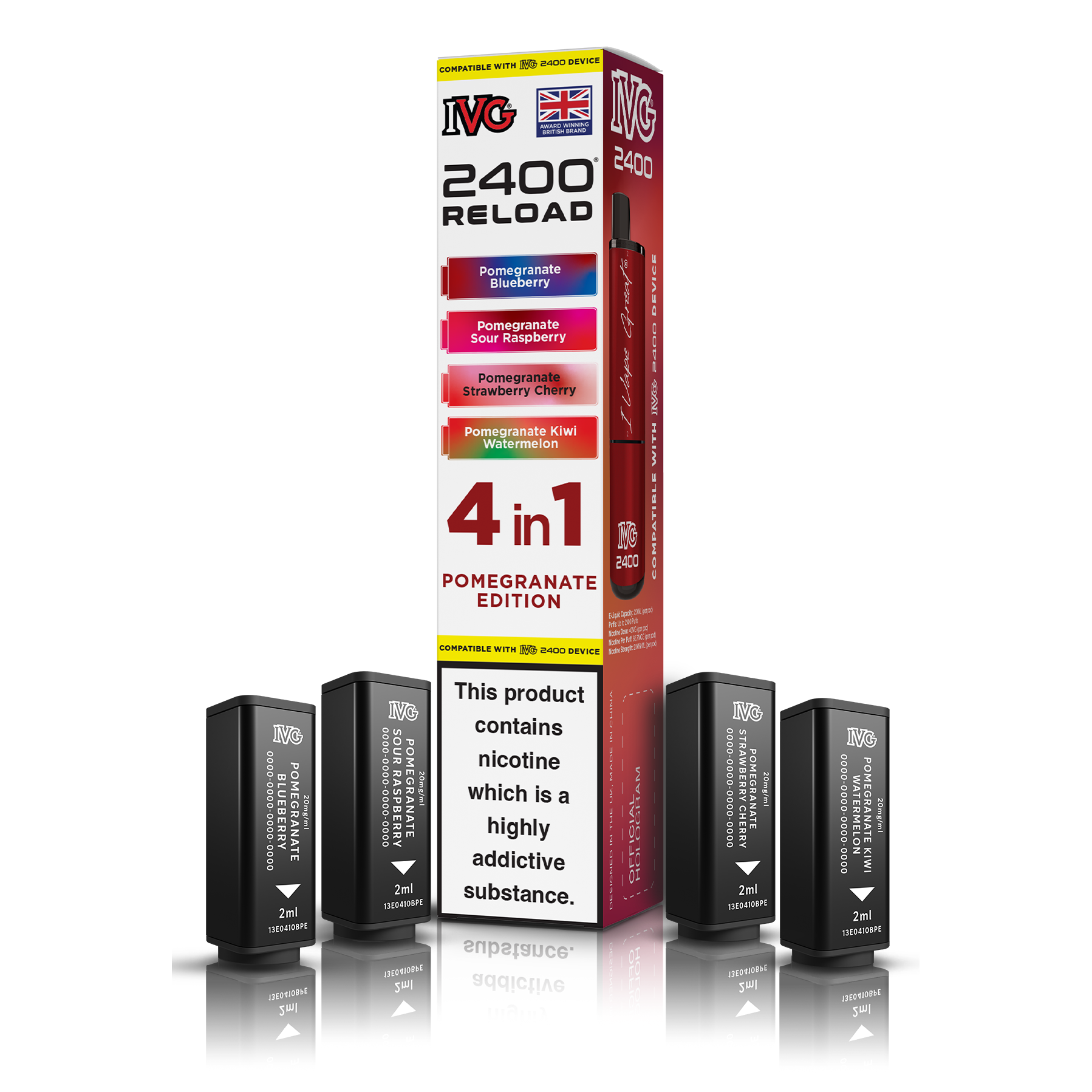 IVG 2400 4 In 1 Pomegranate Edition Reload Pods