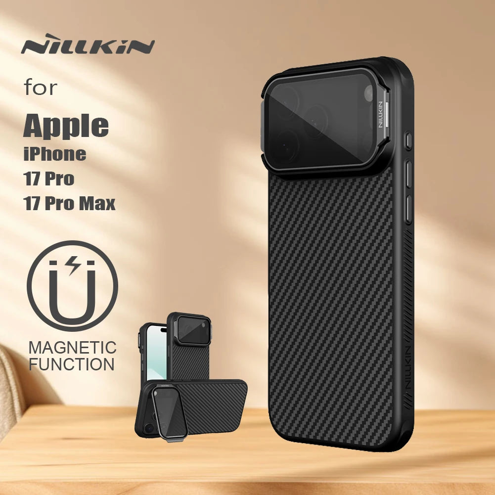 Nillkin For iPhone 17 Pro Max case Magnetic CarboProp Adapt Lens High quality Camera Back Cover Protection For iPhone 17 Pro