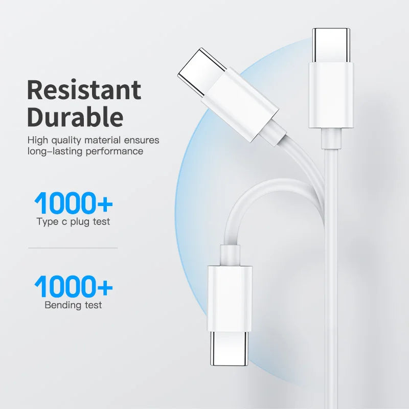 100W USB-C to USB-C Fast Charging PD Cable for iPhone 17 Pro Max iPad Air 5 Macbook Huawei Mate 60 Samsung Type C to Type C Cord
