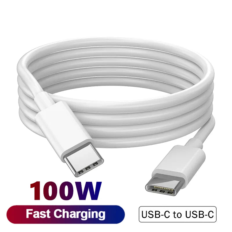 100W USB-C to USB-C Fast Charging PD Cable for iPhone 17 Pro Max iPad Air 5 Macbook Huawei Mate 60 Samsung Type C to Type C Cord