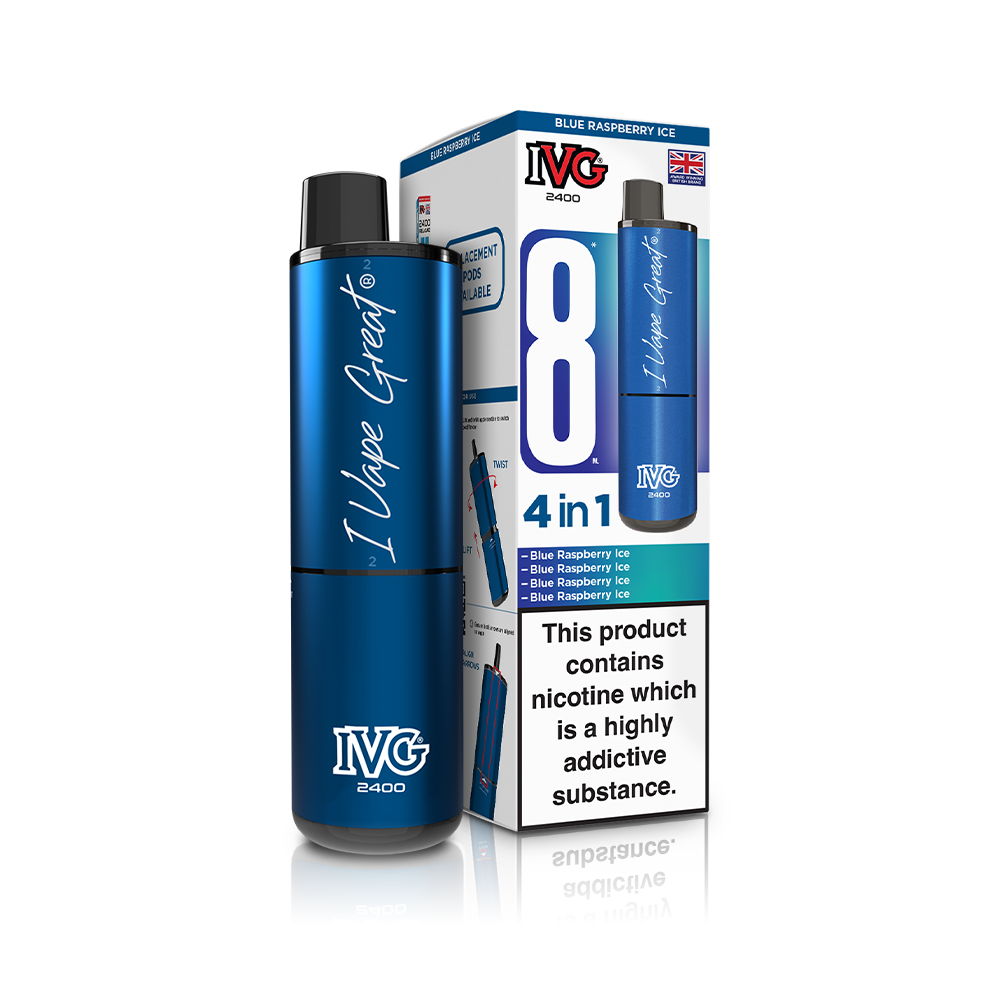 IVG 2400 4 In 1 Starter Kit Blue Raspberry Ice