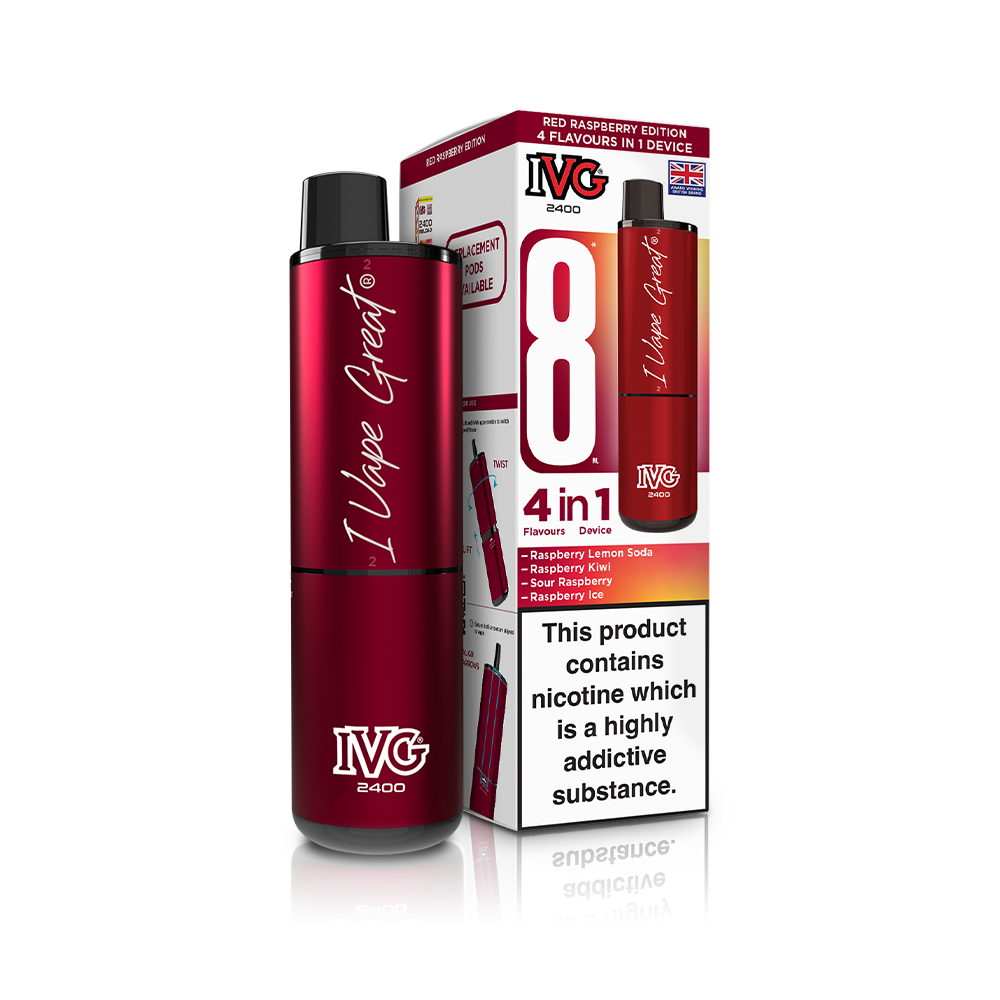 IVG 2400 4 In 1 Starter Kit Red Raspberry Edition
