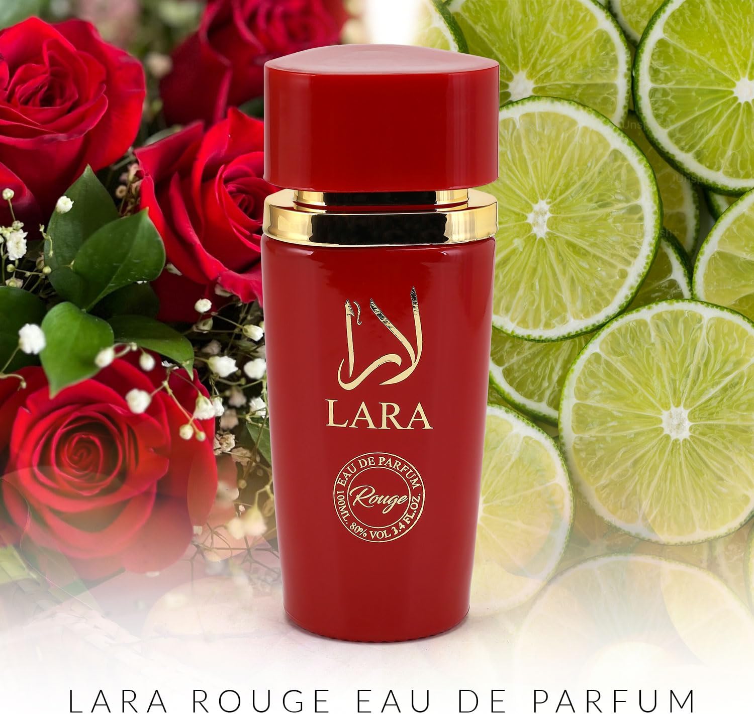 Lara Rouge Eau De Parfum for Women – 100ml | Luxurious Arabian Scent Fragrance Spray with Bergamot, Mandarin, Apple