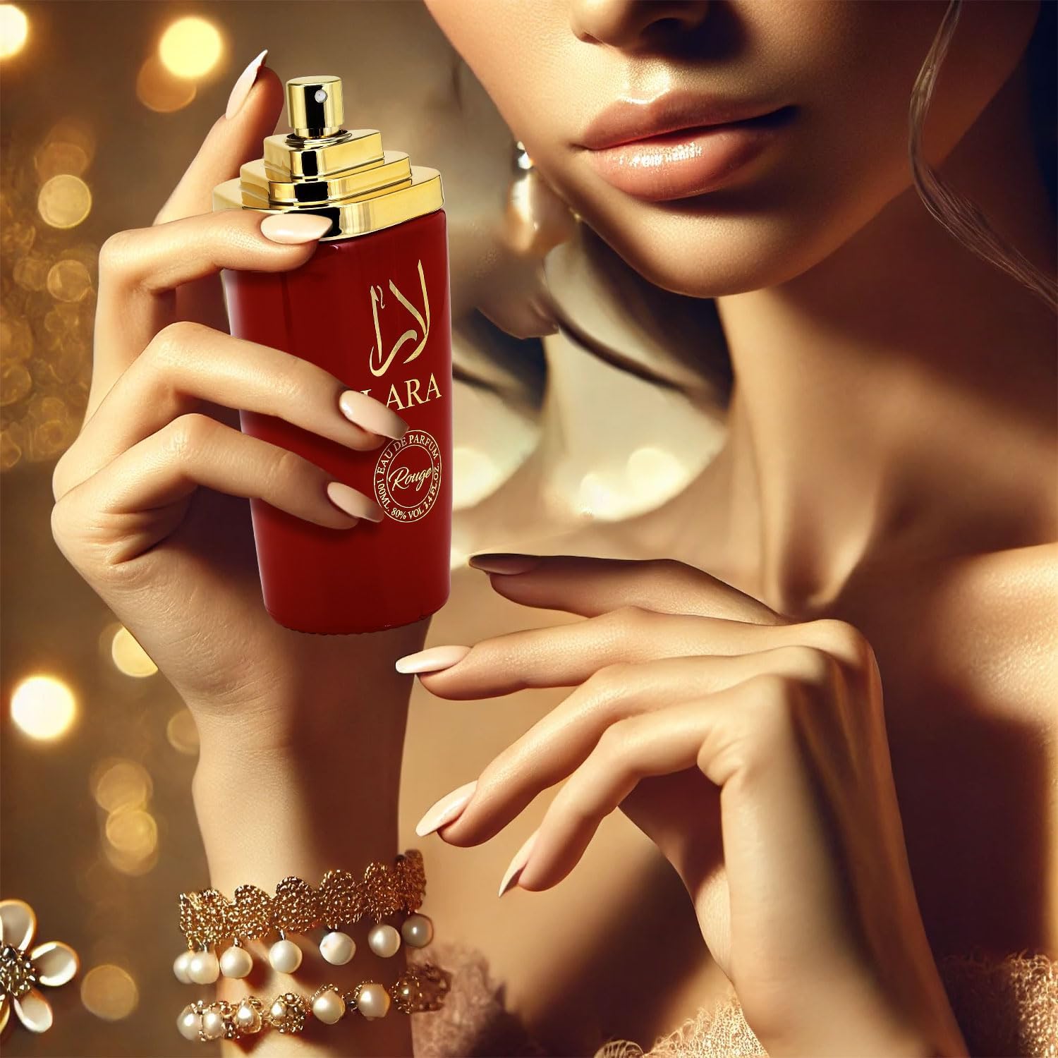 Lara Rouge Eau De Parfum for Women – 100ml | Luxurious Arabian Scent Fragrance Spray with Bergamot, Mandarin, Apple