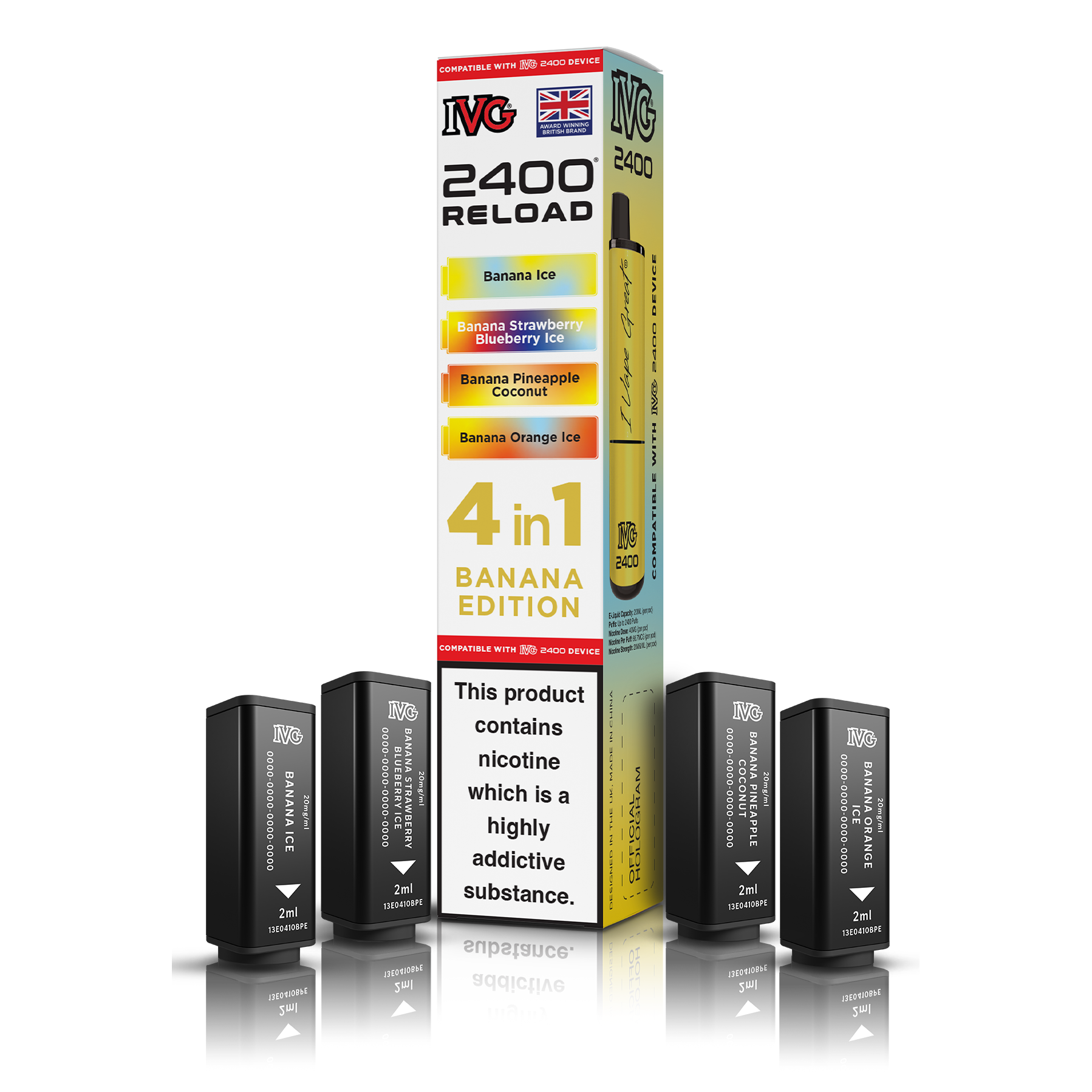 IVG 2400 4 In 1 Banana Edition Reload Pods