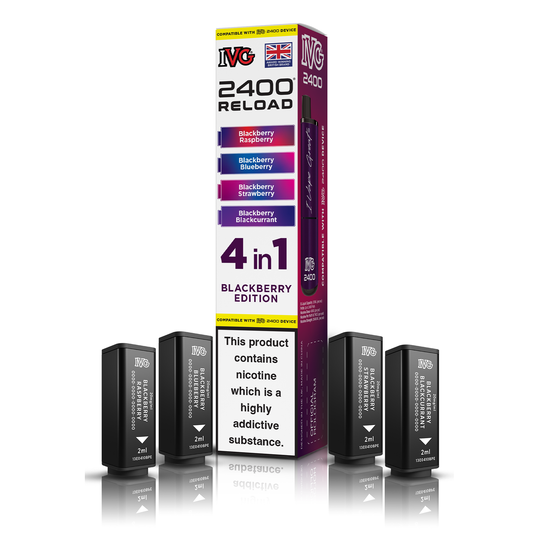 IVG 2400 4 In 1 Blackberry Edition Reload Pods