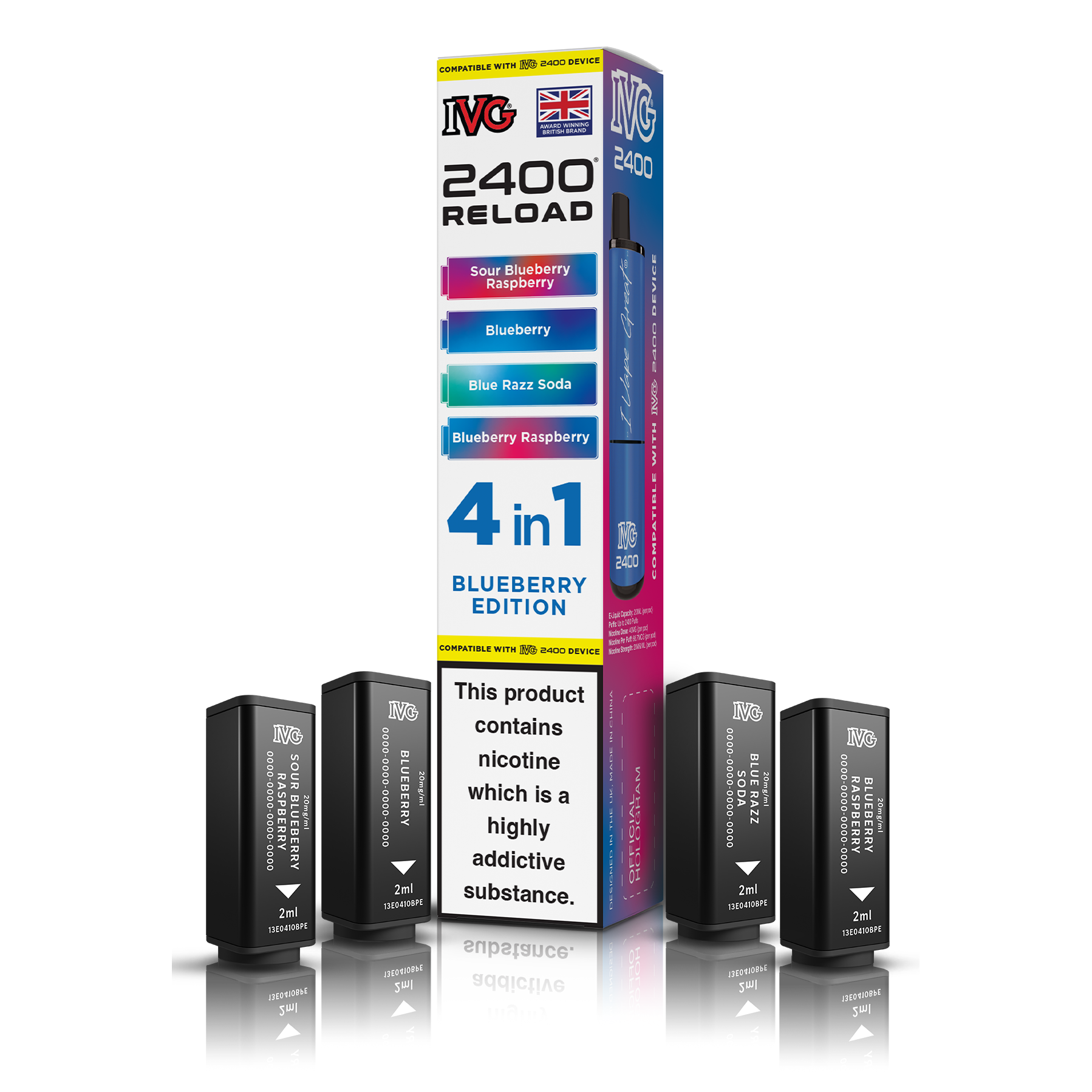 IVG 2400 4 In 1 Blueberry Edition Reload Pods