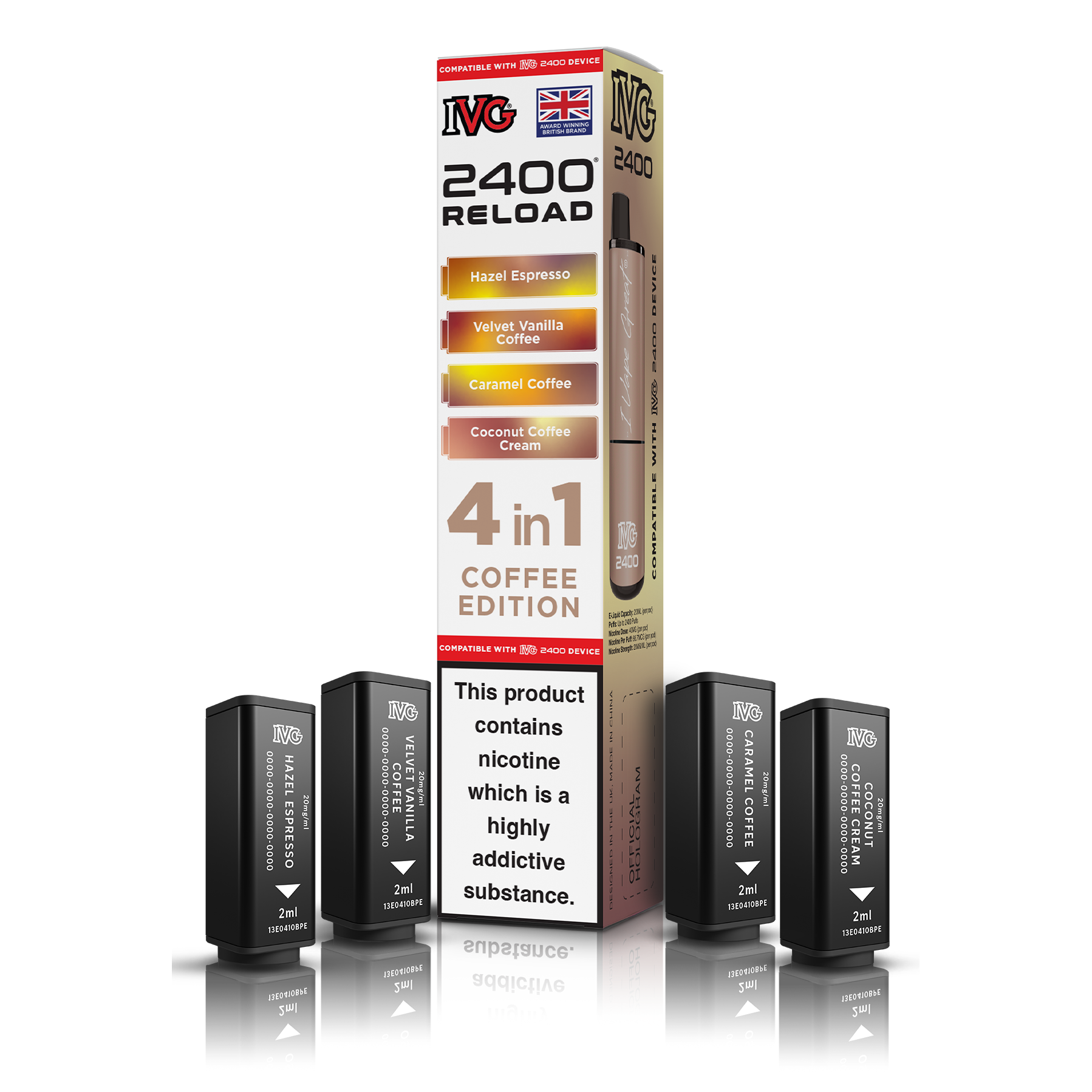 IVG 2400 4 In 1 Coffee Edition Reload Pods