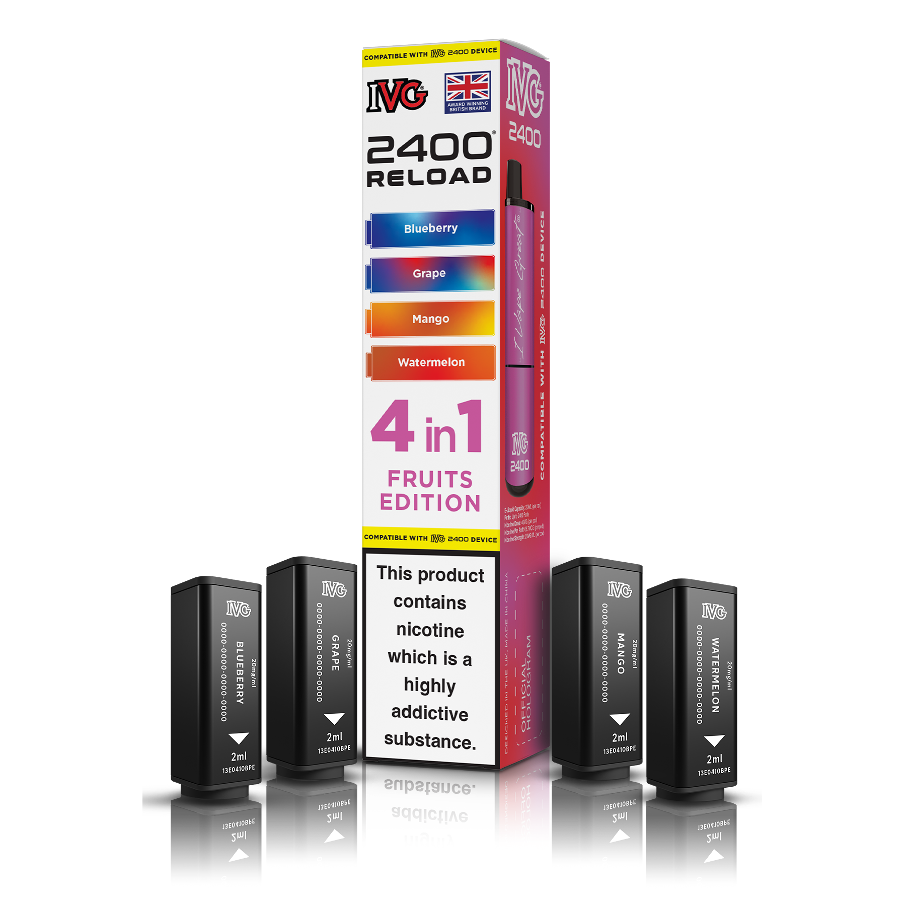 IVG 2400 4 In 1 Fruits Edition Reload Pods