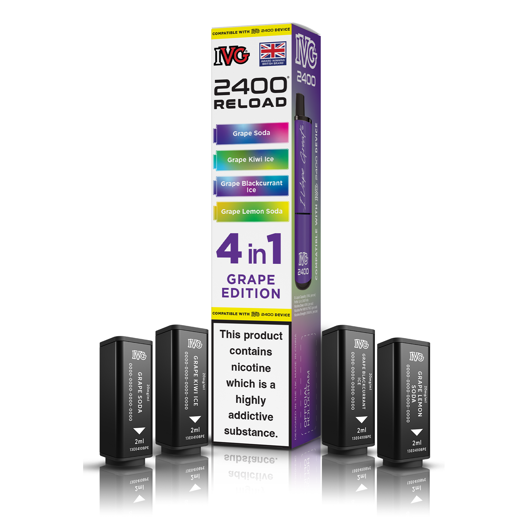 IVG 2400 4 In 1 Grape Edition Reload Pods