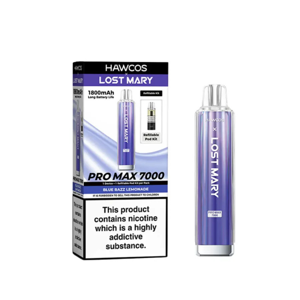 Hawcos x Lost Mary Pro Max 7000 Prefilled Pod Kit Blue Razz Lemonade