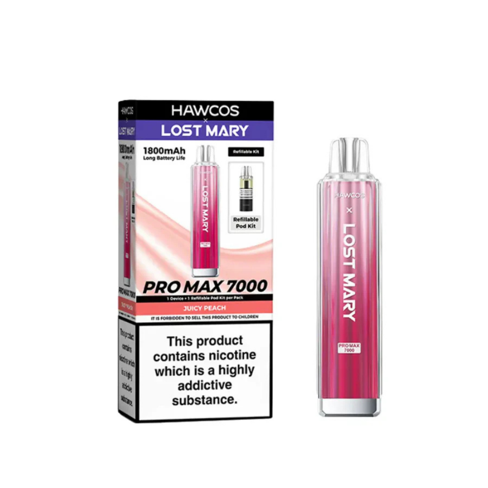 Hawcos x Lost Mary Pro Max 7000 Prefilled Pod Kit Juicy Peach