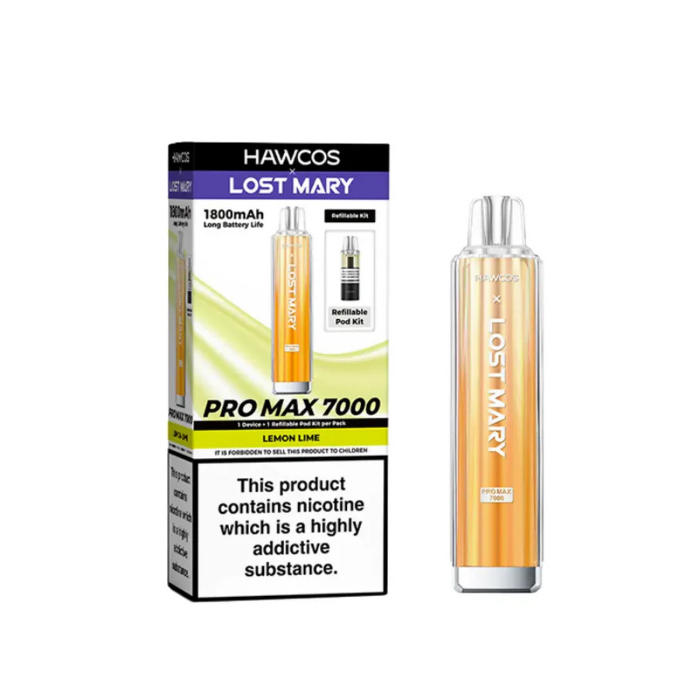 Hawcos x Lost Mary Pro Max 7000 Prefilled Pod Kit Lemon Lime