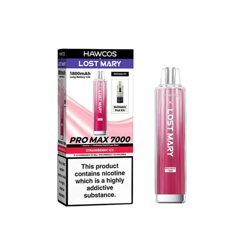 Hawcos x Lost Mary Pro Max 7000 Prefilled Pod Kit Strawberry Ice