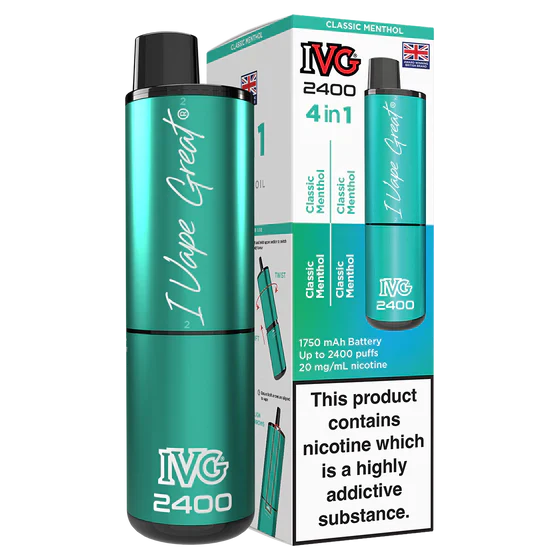 IVG 2400 Rechargeable Vape Classic Menthol