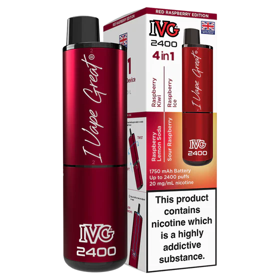 IVG 2400 Rechargeable Vape Red Raspberry Edition