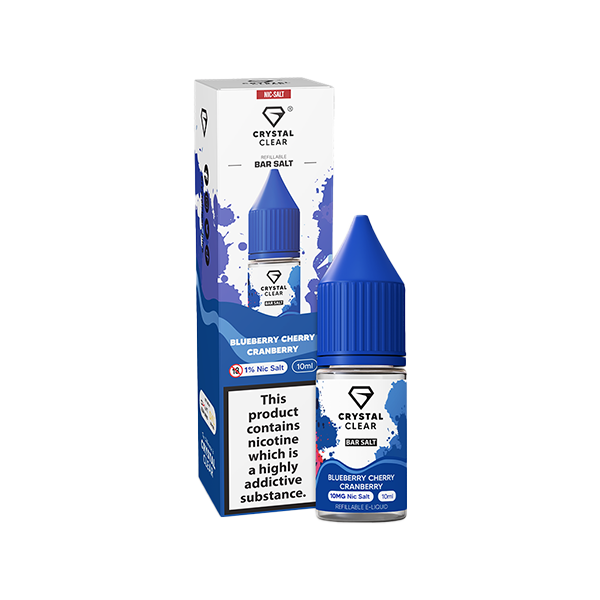 Crystal Clear Bar Salt Blueberry Cherry Cranberry E Liquid 10ml