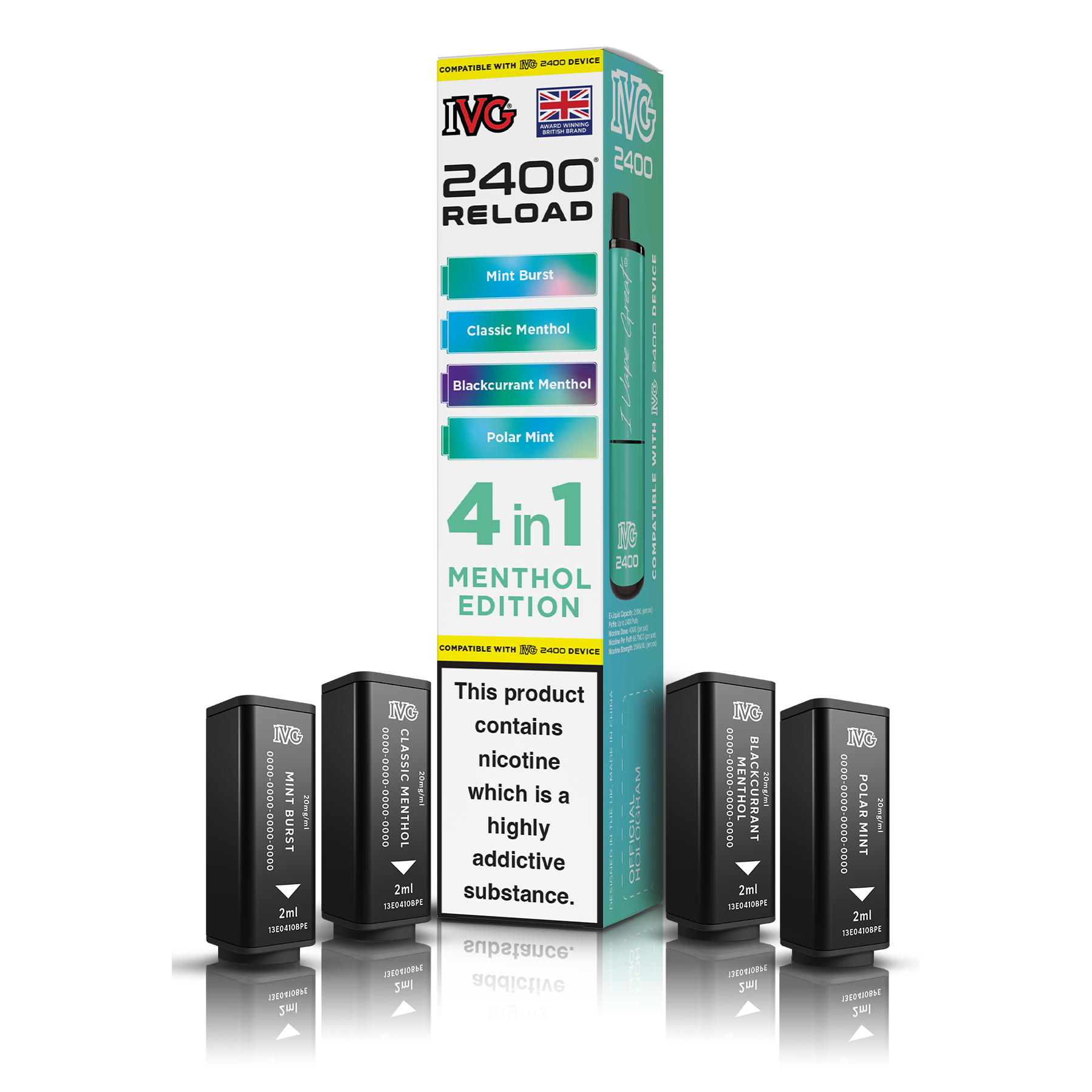 IVG 2400 4 In 1 Menthol Edition Reload Pods
