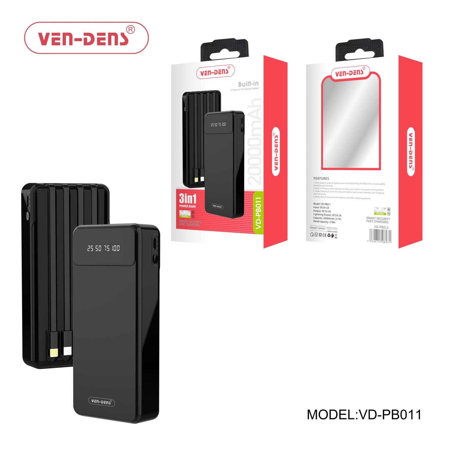 VEN- DENS 20000maH Power Bank