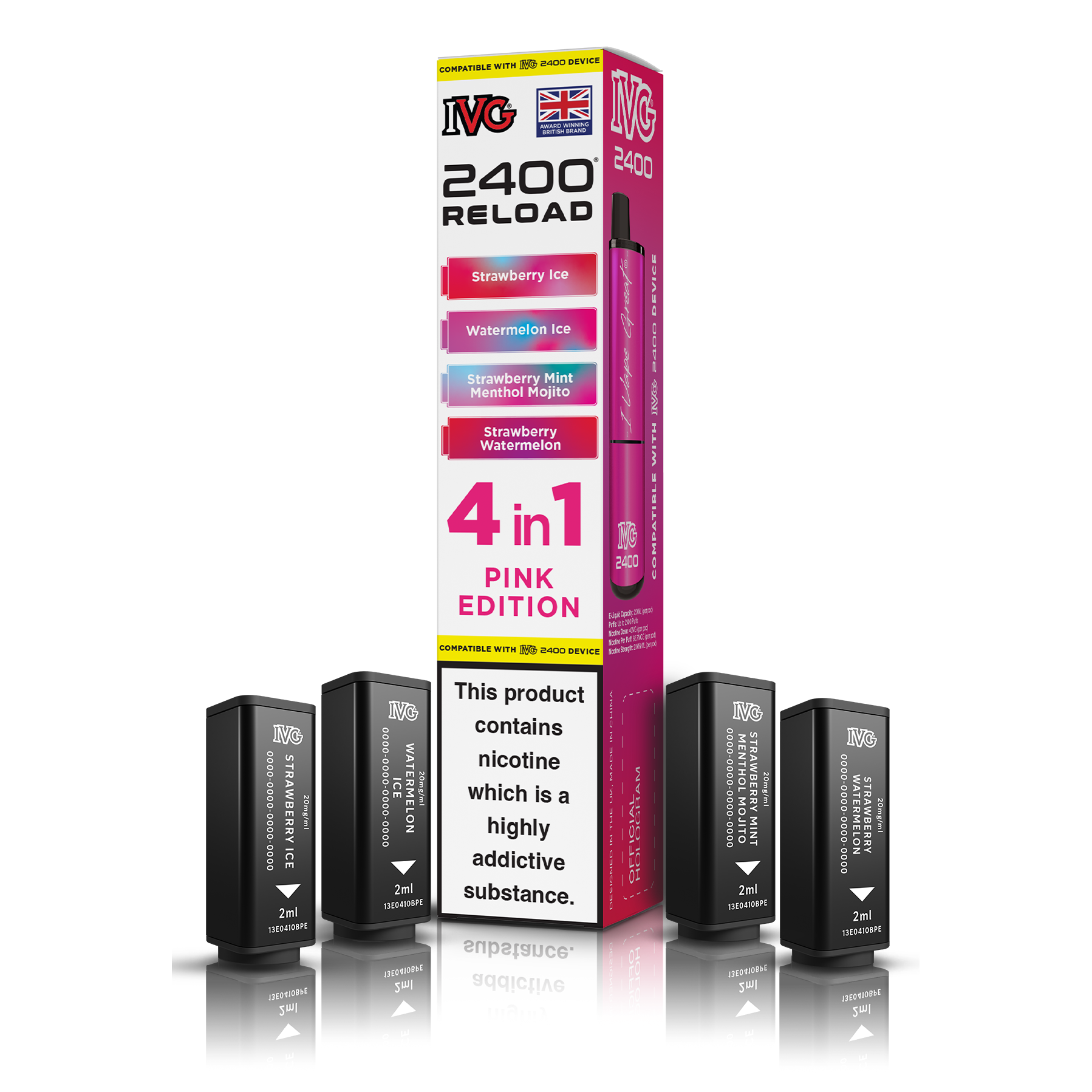 IVG 2400 4 In 1 Pink Edition Reload Pods