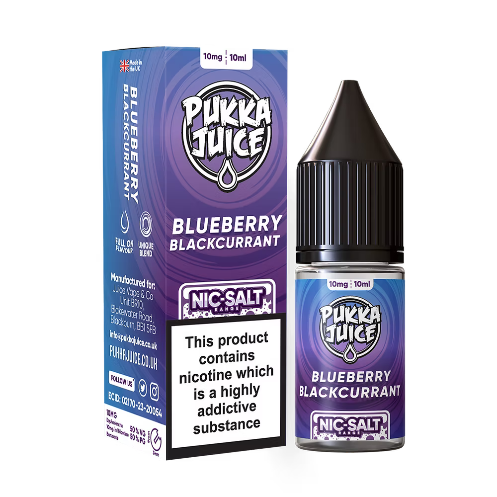 Pukka Juice Nic Salt E-Liquid Blueberry Blackcurrant