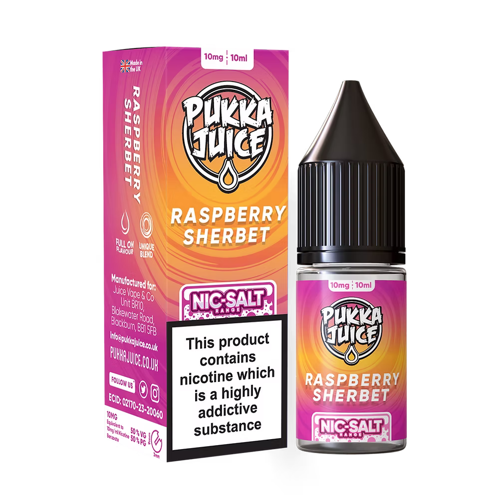 Pukka Juice Nic Salt E-Liquid Raspberry Sherbet