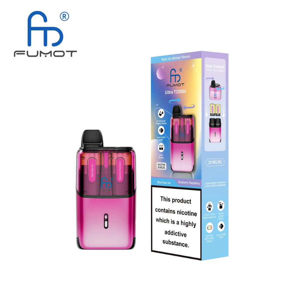 RandM Fumot T32000 Ultra Prefilled Pod Kit Blue Razz Ice / Blueberry Raspberry