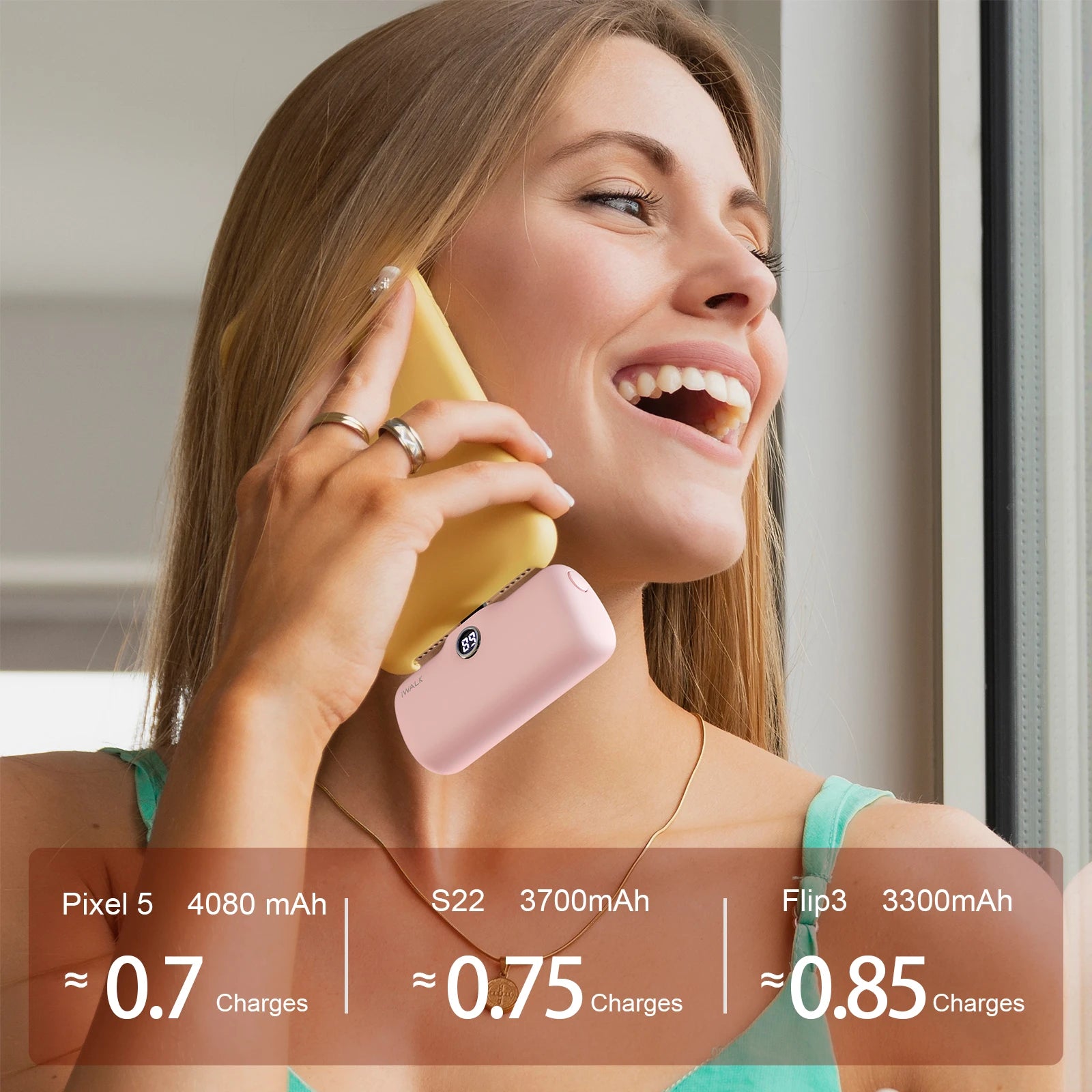 iWALK TYPE-C 4800mAh Capsule Powerbank for IPhone 15 16 Samsung S24/23 Android Power Banks, Fast Charge Portable External Batter