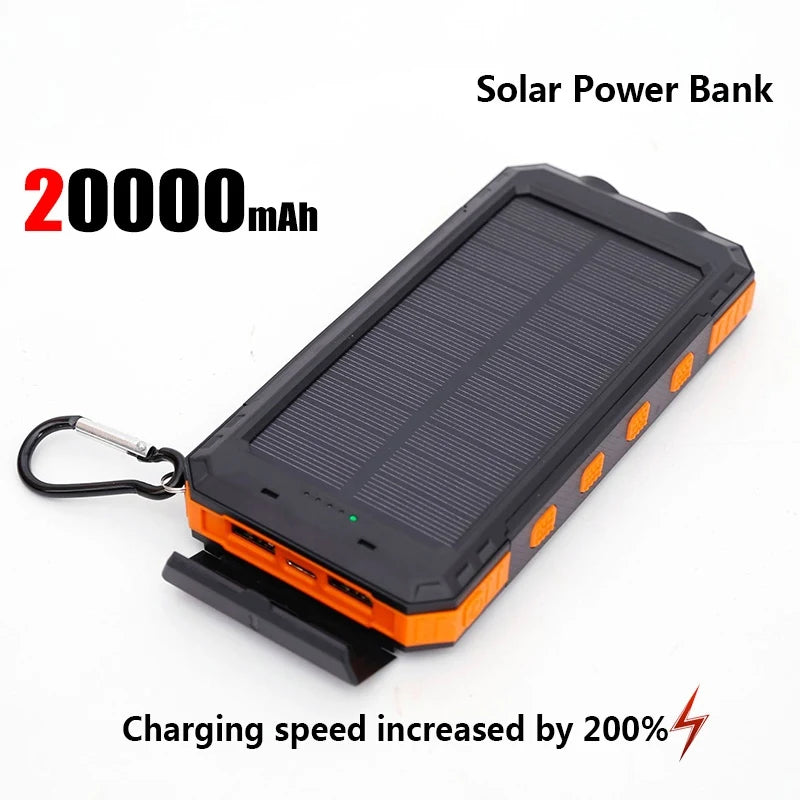 ONEPLUS 50000mAh Solar Power Bank Portable Charging Poverbank External Battery Charger Strong Light LDE Light for iphone Samsung