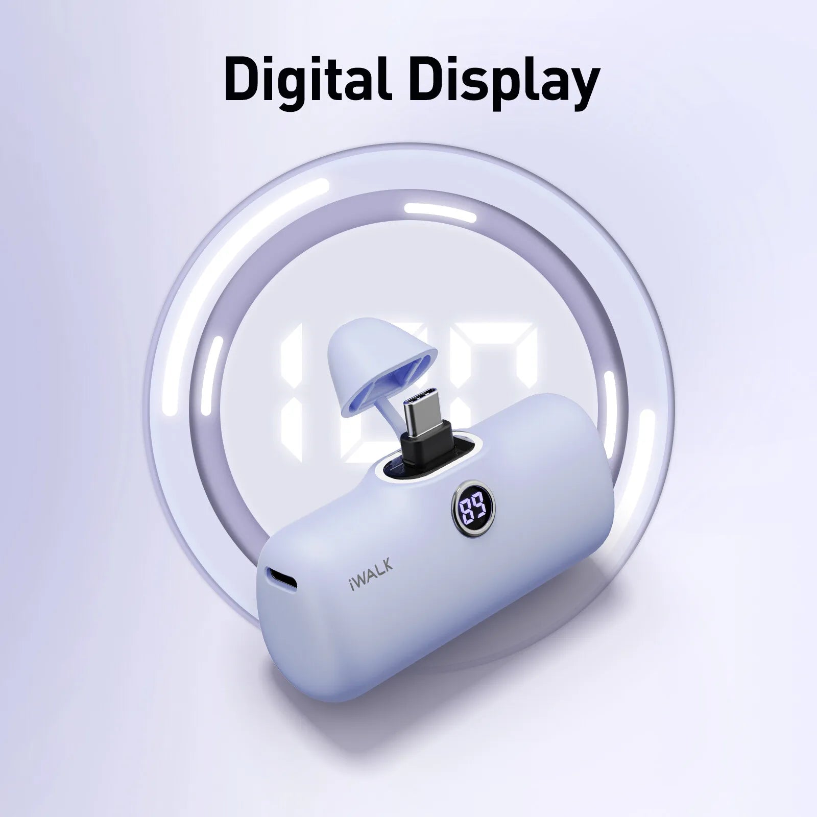 iWALK TYPE-C 4800mAh Capsule Powerbank for IPhone 15 16 Samsung S24/23 Android Power Banks, Fast Charge Portable External Batter