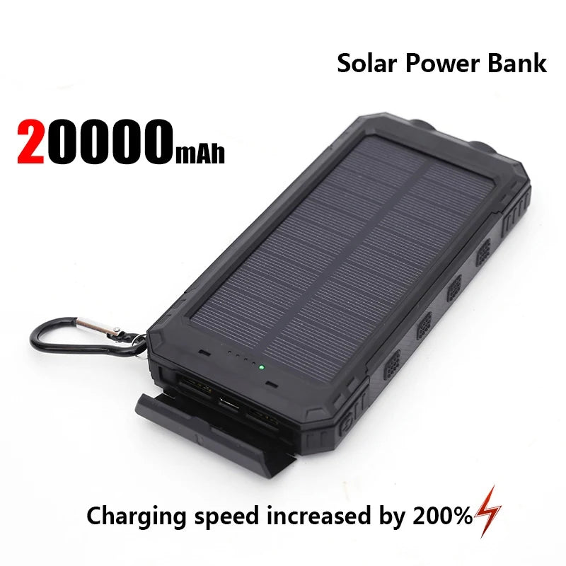 ONEPLUS 50000mAh Solar Power Bank Portable Charging Poverbank External Battery Charger Strong Light LDE Light for iphone Samsung