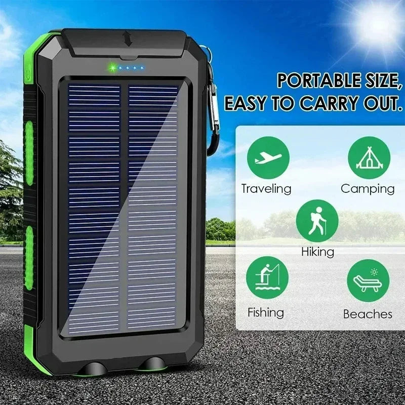 ONEPLUS 50000mAh Solar Power Bank Portable Charging Poverbank External Battery Charger Strong Light LDE Light for iphone Samsung