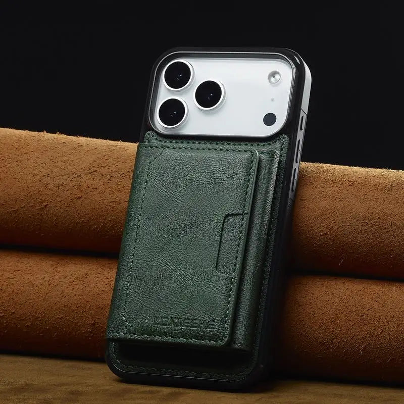 Leather Case For iPhone 16 and 17 pro max Luxury Magnetic Wallet Phone Cover