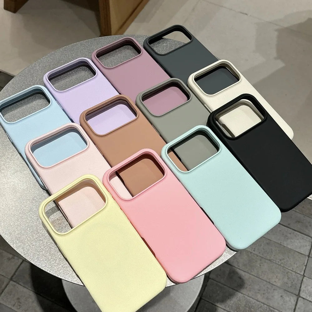 Candy Solid Color for Magsafe Case for iPhone 17 pro max Soft Liquid Silicone Slim Shockproof Cover