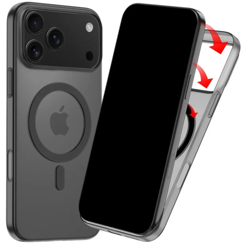Luxury Ultra Thin Magnetic Translucent Matte Case For iPhone 17 16 15 14 13 12 Pro Max Plus 17 Air For Magsafe Clear Back Cover