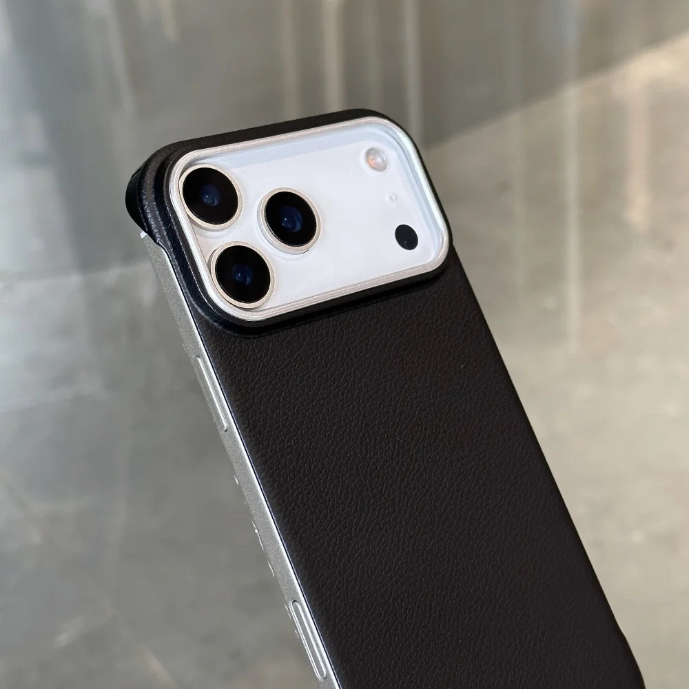 Ultra thin Frameless Case For Iphone 17 Pro Max Matte Leather Texture Cases for IPhone 17 Air 16 15 14 Pro Max 17pro Cover Shell