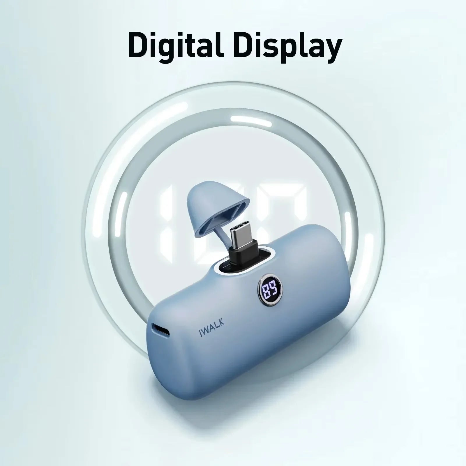 iWALK TYPE-C 4800mAh Capsule Powerbank for IPhone 15 16 Samsung S24/23 Android Power Banks, Fast Charge Portable External Batter