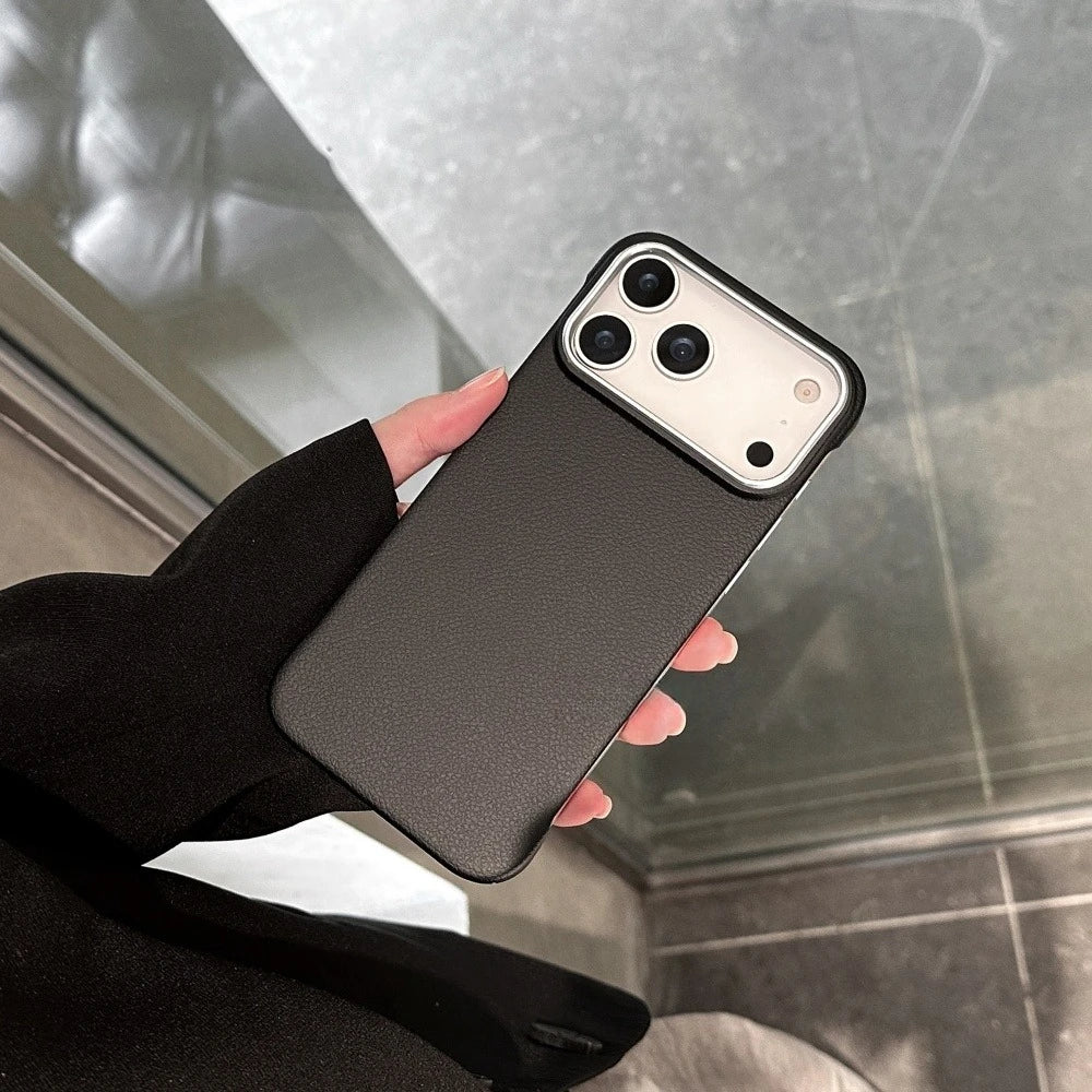 Ultra thin Frameless Case For Iphone 17 Pro Max Matte Leather Texture Cases for IPhone 17 Air 16 15 14 Pro Max 17pro Cover Shell