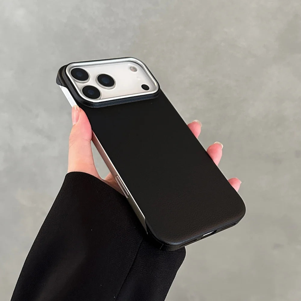 Ultra thin Frameless Case For Iphone 17 Pro Max Matte Leather Texture Cases for IPhone 17 Air 16 15 14 Pro Max 17pro Cover Shell