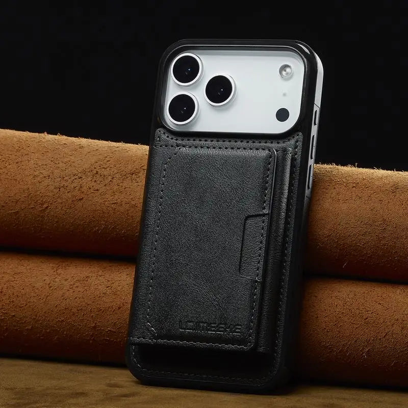 Leather Case For iPhone 16 and 17 pro max Luxury Magnetic Wallet Phone Cover