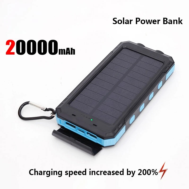ONEPLUS 50000mAh Solar Power Bank Portable Charging Poverbank External Battery Charger Strong Light LDE Light for iphone Samsung