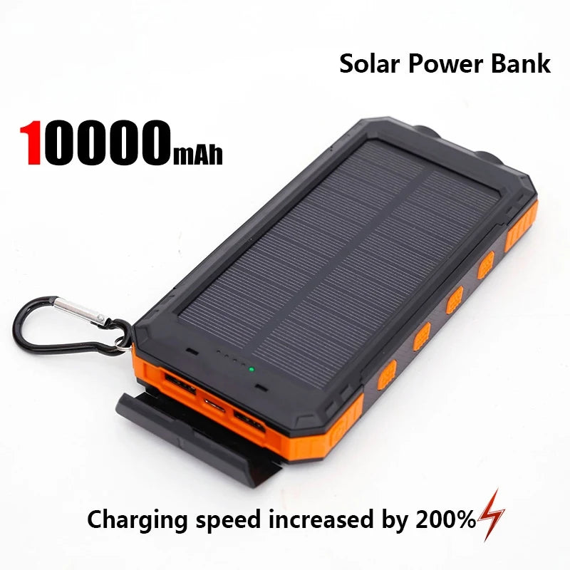 ONEPLUS 50000mAh Solar Power Bank Portable Charging Poverbank External Battery Charger Strong Light LDE Light for iphone Samsung