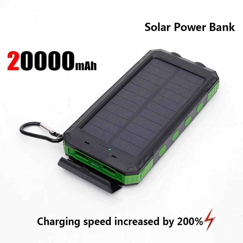 ONEPLUS 50000mAh Solar Power Bank Portable Charging Poverbank External Battery Charger Strong Light LDE Light for iphone Samsung